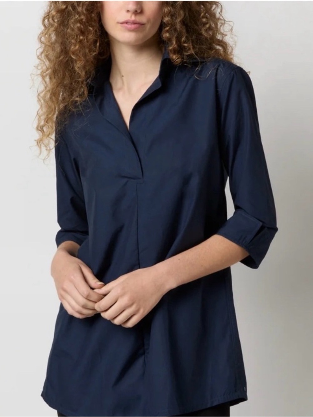 Ann Mashburn Designer Tunic, Navy Poplin